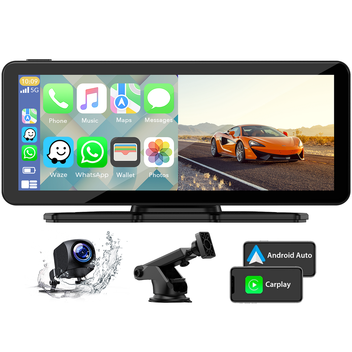 7'' Portable Wireless Car Stereo Apple Carplay with Airplay, Android A –  Campark - Focus on Cameras