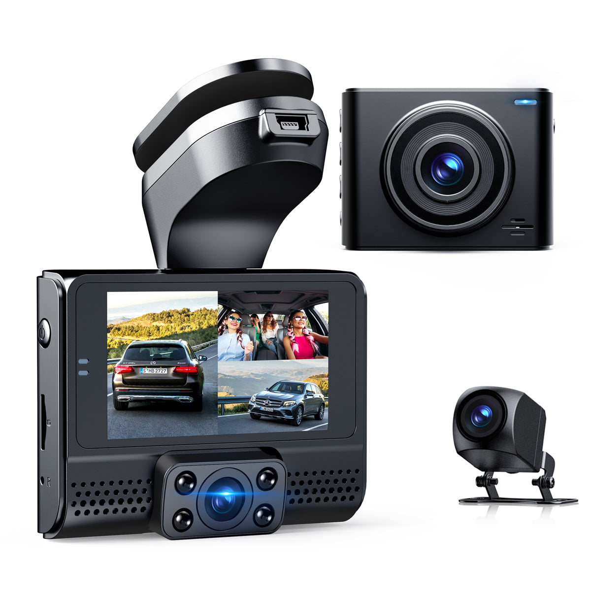 GOODTS Dash Cam 1080p FHD Car Camera Recorder 2.45 inch LCD Screen 170Wide Angle, Dash Camera for Cars with G-Sensor Loop Recording WDR Motion