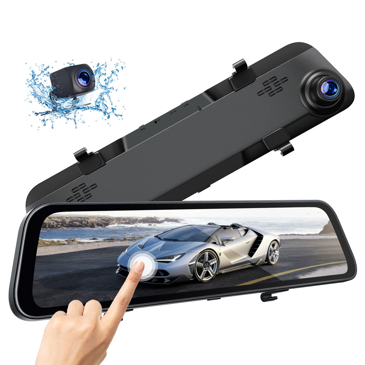 Campark CE70 2.5K 12" Front and Rear Mirror Dash Cam with Voice Control(Europe  ONLY)