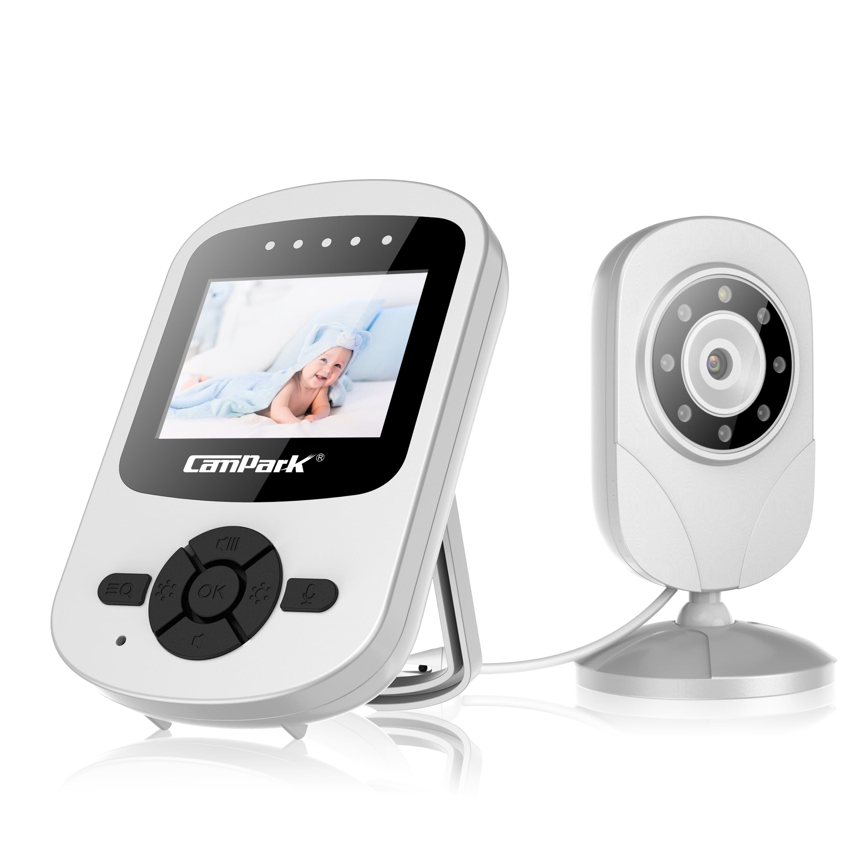 Campark BM10 Video Baby Monitor with Camera Infant Optics Digital Cam with  Infrared Night Vision 2.4