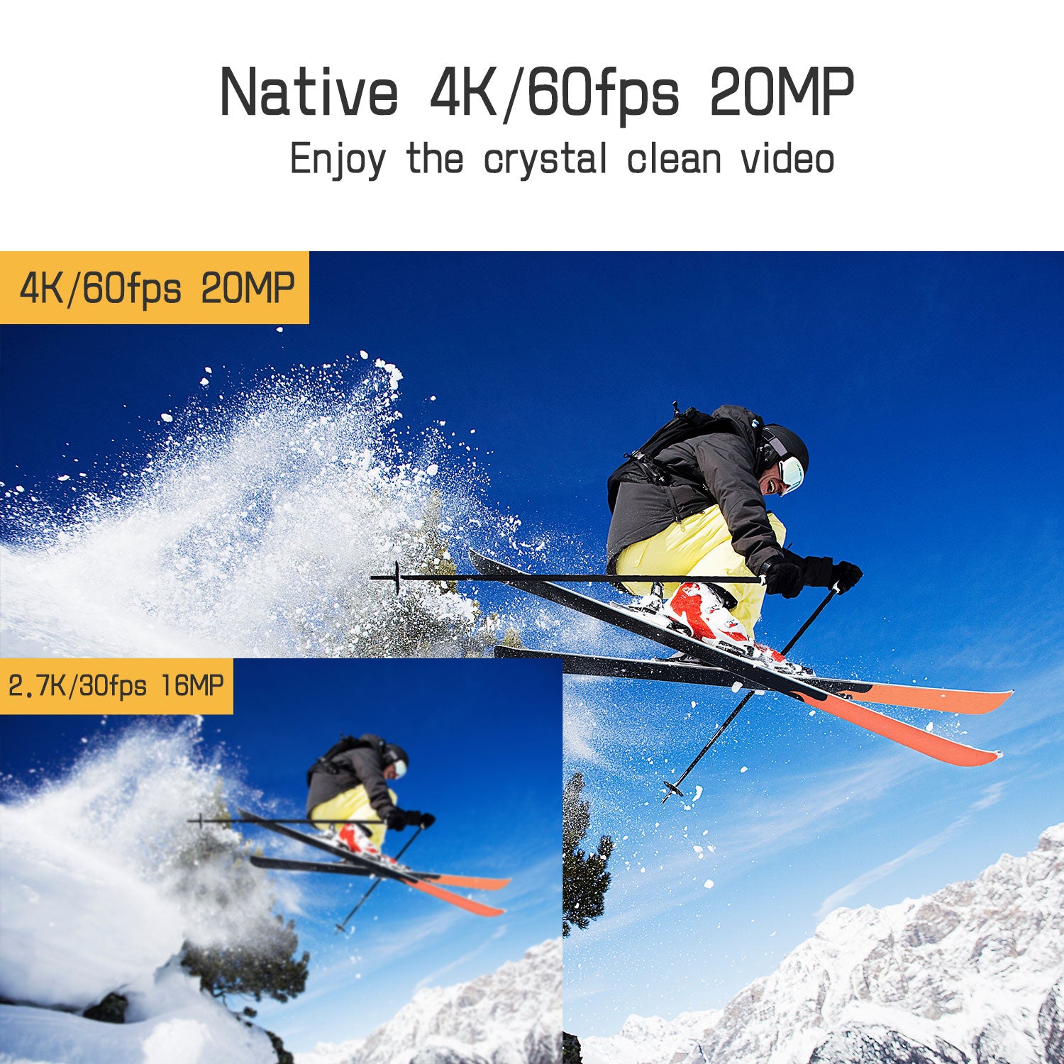 CamparkX30ネイティブ4K60fps20MP防水ビデオWiFiアクションカメラ