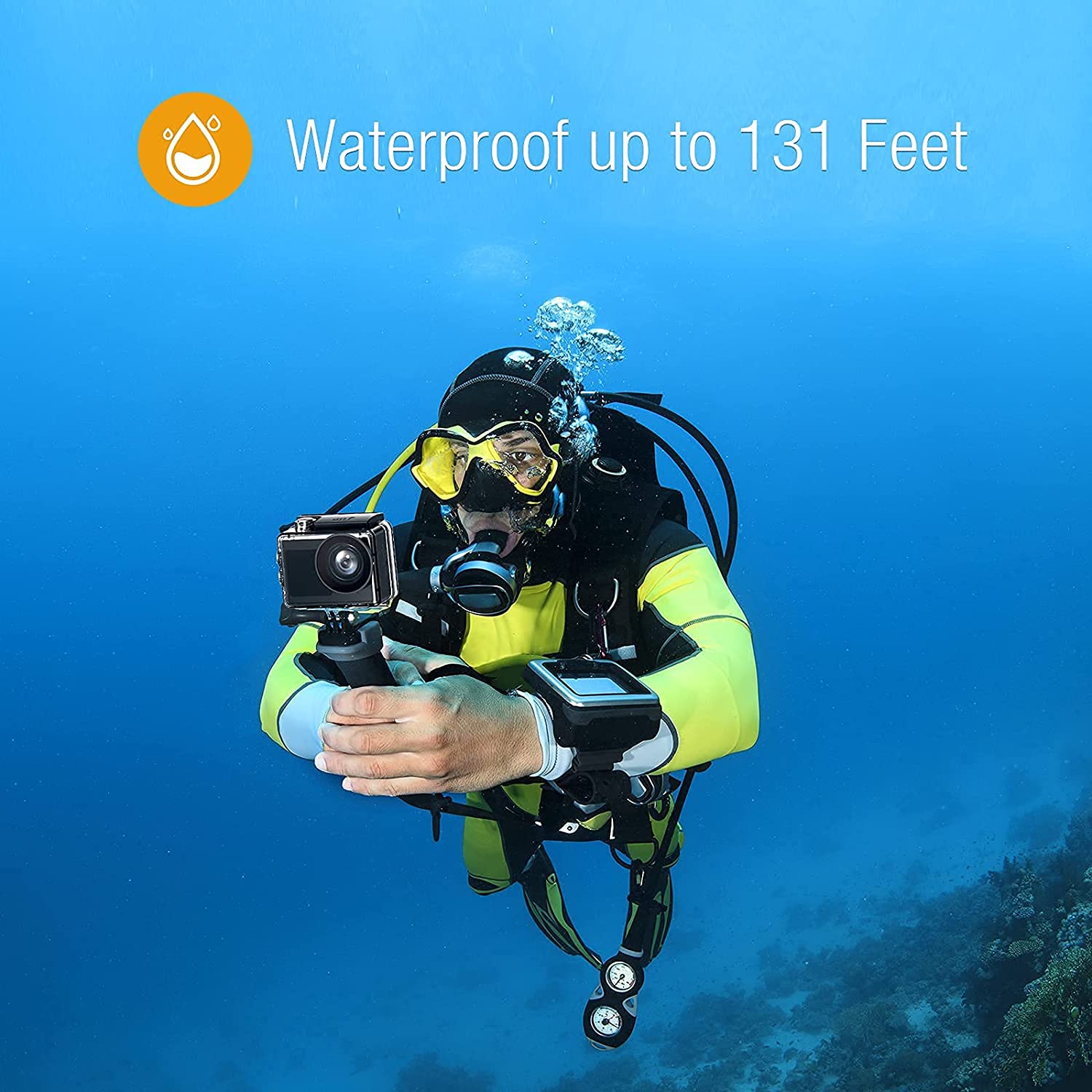 Campark 4K 30FPS Action Camera 20MP Sports Camera 131 Ft Waterproof  Underwater Camera WiFi Vlog Camera EIS 4.0 Zoom Support External Mic Remote  Control 