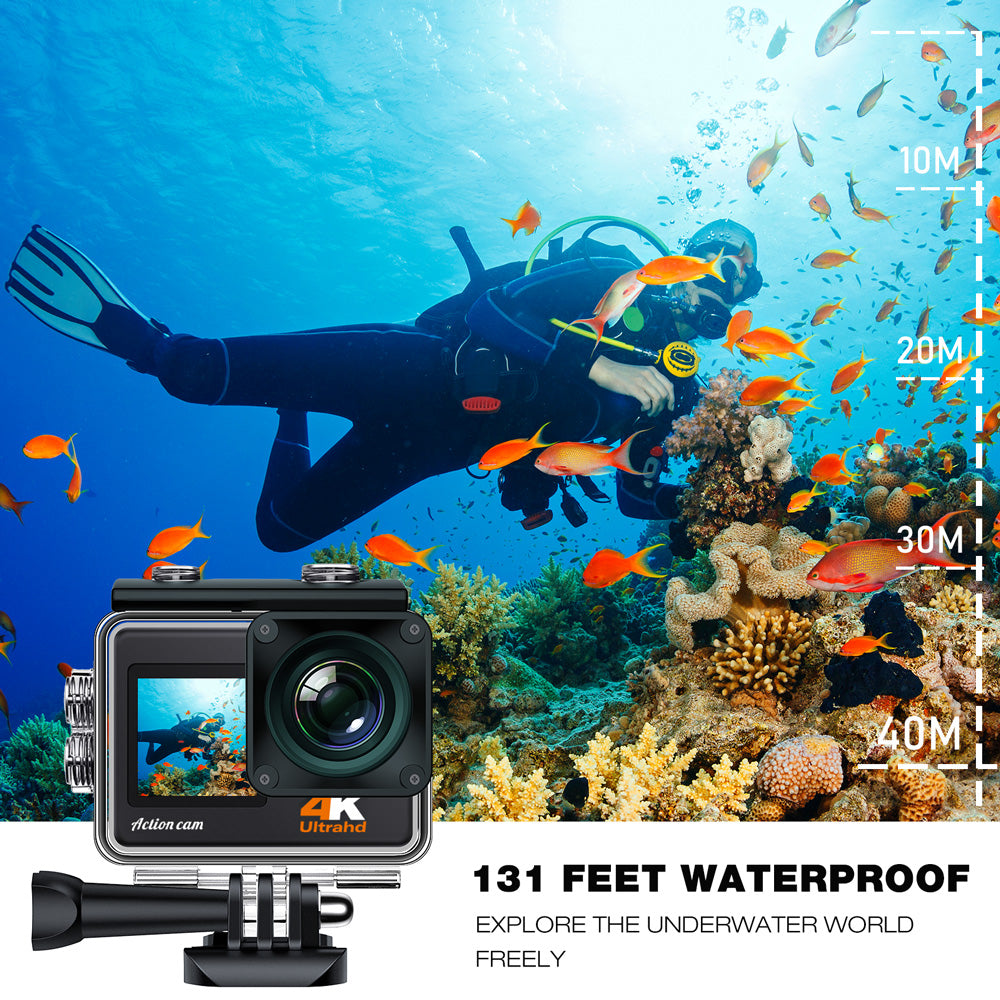 Campark Action Camera 4K 20MP Sport Camera WiFi Waterproof Underwater  Actioncam HD Video Vlogging Record Camera EIS 170° Wide Angle Sound